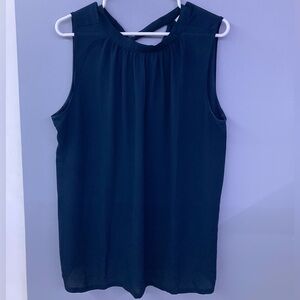 LOFT Women's Navy Sleeveless Cross-Back Top